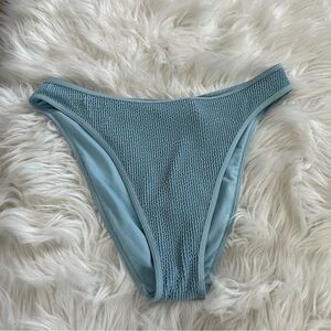 Abercrombie & Fitch Pale Blue Textured Bikini cheeky Bottoms